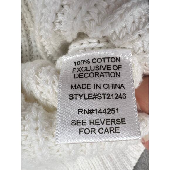 Sincerely Jules Santorini White Cropped Knit Sweater XS - Picture 5 of 7